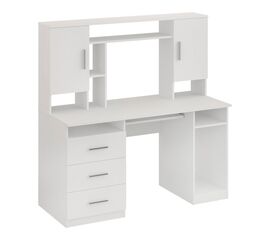 Γραφείο εργασίας Keldra pakoworld με συρτάρια και ντουλάπια σε λευκή απόχρωση 140x59.8x142.2εκ - ΓΡΑΦΕΙΑ στο Milonadakis.gr