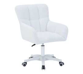 Πολυθρόνα περιστρεφόμενη Givole pakoworld σε λευκό μπουκλέ ύφασμα 50x35x79εκ - ΚΑΡΕΚΛΕΣ ΓΡΑΦΕΙΟΥ στο Milonadakis.gr