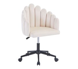Καρέκλα εργασίας περιστρεφόμενη Manole pakoworld βελούδο σε κρεμ απόχρωση 58x44x90εκ - ΚΑΡΕΚΛΕΣ ΓΡΑΦΕΙΟΥ στο Milonadakis.gr