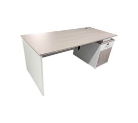 Γραφείο εργασίας Armadi με ντουλάπι pakoworld σε γκρι-λευκή απόχρωση 140x70x75εκ - ΓΡΑΦΕΙΑ στο Milonadakis.gr