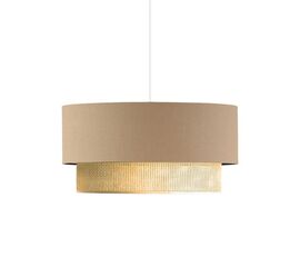 Φωτιστικό οροφής Sombre pakoworld ύφασμα σε καφέ-κίτρινο απόχρωση Φ30x15εκ - ΦΩΤΙΣΤΙΚΑ ΟΡΟΦΗΣ στο Milonadakis.gr