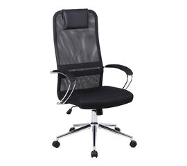 Καρέκλα γραφείου Lord I pakoworld ύφασμα σε μαύρη απόχρωση-πόδι χρωμίου μεταλλικό 64x61x116-126εκ - ΚΑΡΕΚΛΕΣ ΓΡΑΦΕΙΟΥ στο Milonadakis.gr