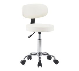 Καρέκλα γραφείου τροχήλατη Mafeshi  pakoworld pu σε λευκή απόχρωση 45x44x70-82εκ - ΚΑΡΕΚΛΕΣ ΓΡΑΦΕΙΟΥ στο Milonadakis.gr