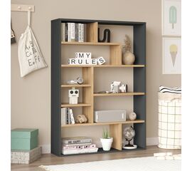 Βιβλιοθήκη Decora pakoworld σε φυσική-ανθρακί απόχρωση 90x22x123.6εκ - ΒΙΒΛΙΟΘΗΚΕΣ στο Milonadakis.gr