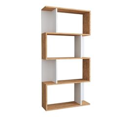 Βιβλιοθήκη Kadu pakoworld σε sonoma-λευκή  απόχρωση  72x22x147εκ - ΒΙΒΛΙΟΘΗΚΕΣ στο Milonadakis.gr