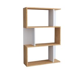 Βιβλιοθήκη Kadu pakoworld σε oak-λευκή απόχρωση  72x22x108εκ - ΒΙΒΛΙΟΘΗΚΕΣ στο Milonadakis.gr