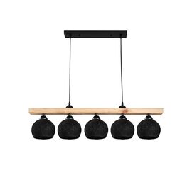 Φωτιστικό οροφής πεντάφωτο Salote pakoworld Ε27 σε καφέ-μαύρη απόχρωση 100x18x24εκ - ΦΩΤΙΣΤΙΚΑ ΟΡΟΦΗΣ στο Milonadakis.gr