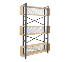 Βιβλιοθήκη Fifer pakoworld σε oak-μαύρη απόχρωση 120x28x185εκ - ΒΙΒΛΙΟΘΗΚΕΣ στο Milonadakis.gr