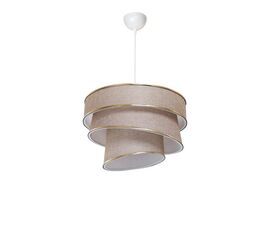 Φωτιστικό οροφής μονόφωτο Tazma pakoworld ύφασμα σε μπεζ απόχρωση Φ38x65εκ - ΦΩΤΙΣΤΙΚΑ ΟΡΟΦΗΣ στο Milonadakis.gr
