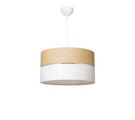 Φωτιστικό οροφής μονόφωτο Opal pakoworld ύφασμα σε φυσική και κρεμ απόχρωση Φ38x55εκ - ΦΩΤΙΣΤΙΚΑ ΟΡΟΦΗΣ στο Milonadakis.gr