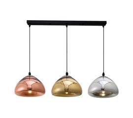 Φωτιστικό οροφής τρίφωτο Ovalone I pakoworld G9 ασημί-χρυσό-μπρονζέ μέταλλο-γυαλί Φ58x16.5κ - ΦΩΤΙΣΤΙΚΑ ΟΡΟΦΗΣ στο Milonadakis.gr