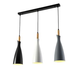 Φωτιστικό οροφής τρίφωτο Eracile pakoworld μαύρο-λευκό-γκρι μέταλλο 70x38εκ - ΦΩΤΙΣΤΙΚΑ ΟΡΟΦΗΣ στο Milonadakis.gr