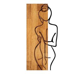 Διακοσμητικό τοίχου Kelesipo pakoworld ξύλο πεύκου σε φυσική απόχρωση με μαύρο μέταλλο 27x3x58εκ - ΔΙΑΚΟΣΜΗΤΙΚΑ ΤΟΙΧΟΥ στο Milonadakis.gr