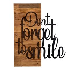 Διακοσμητικό τοίχου Smiley pakoworld ξύλο πεύκου σε φυσική απόχρωση με μαύρο μέταλλο 47x3x58εκ - ΔΙΑΚΟΣΜΗΤΙΚΑ ΤΟΙΧΟΥ στο Milonadakis.gr