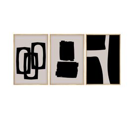 Πίνακας σε καμβά Blacky pakoworld τρίπτυχος με ψηφιακή εκτύπωση 50x2x35εκ - ΠΙΝΑΚΕΣ στο Milonadakis.gr