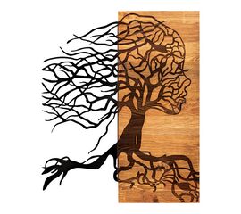 Διακοσμητικό τοίχου Lifel pakoworld ξύλο πεύκου σε φυσική απόχρωση με μαύρο μέταλλο 47x3x58εκ - ΔΙΑΚΟΣΜΗΤΙΚΑ ΤΟΙΧΟΥ στο Milonadakis.gr