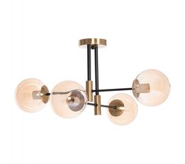 ΦΩΤΙΣΤΙΚΟ ΟΡΟΦΗΣ DREMP HM7409.11 ΤΕΤΡΑΦΩΤΟ ΜΑΥΡΟ-ΧΡΥΣΟ 68x68x36Υεκ. - ΦΩΤΙΣΤΙΚΑ ΟΡΟΦΗΣ στο Milonadakis.gr