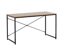 Γραφείο εργασίας Bailon pakoworld σε oak απόχρωση με μαύρο μέταλλο 120x60x70εκ - ΓΡΑΦΕΙΑ στο Milonadakis.gr