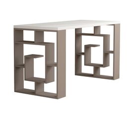 Γραφείο Labirent pakoworld χρώμα λευκό-μόκα 140x60x75εκ - ΓΡΑΦΕΙΑ στο Milonadakis.gr