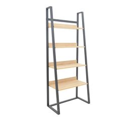 Βιβλιοθήκη Ryder pakoworld σε oak-μαύρη απόχρωση 75x36x185εκ - ΒΙΒΛΙΟΘΗΚΕΣ στο Milonadakis.gr