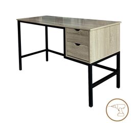 Γραφείο εργασίας Ramen pakoworld σε sonoma απόχρωση με μαύρα μεταλλικά πόδια 120x48x76εκ - ΓΡΑΦΕΙΑ στο Milonadakis.gr