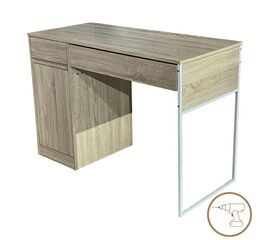 Γραφείο εργασίας Kantor pakoworld σε φυσική απόχρωση με λευκό μεταλλικό πόδι 110x50x76εκ - ΓΡΑΦΕΙΑ στο Milonadakis.gr