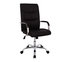 ΚΑΡΕΚΛΑ ΓΡΑΦΕΙΟΥ ΔΙΕΥΘΥΝΤΙΚΗ ΜΑΥΡΗ ΜΕ ΒΑΣΗ ΧΡΩΜΙΟΥ JACOB HM1044.11 55,5x65x111  cm. - ΚΑΡΕΚΛΕΣ ΓΡΑΦΕΙΟΥ στο Milonadakis.gr