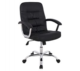 ΚΑΡΕΚΛΑ ΓΡΑΦΕΙΟΥ RYLIE HM1113 ΜΕ ΜΑΥΡΟ PU ΚΑΙ ΒΑΣΗ ΧΡΩΜΙΟΥ 62x62x104 cm. - ΚΑΡΕΚΛΕΣ ΓΡΑΦΕΙΟΥ στο Milonadakis.gr