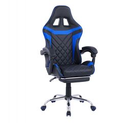 ΠΟΛΥΘΡΟΝΑ GAMING SKYLER ΜΕ ΑΝΑΚΛΙΝΟΜΕΝΗ ΠΛΑΤΗ ΚΑΙ ΥΠΟΠΟΔΙΟ HM1157.08 ΣΕ ΧΡΩΜΑ ΜΑΥΡΟ-ΜΠΛΕ - ΚΑΡΕΚΛΕΣ ΓΡΑΦΕΙΟΥ στο Milonadakis.gr