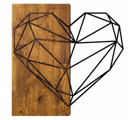ΔΙΑΚΟΣΜΗΤΙΚΟ ΤΟΙΧΟΥ ΞΥΛΙΝΟ ΜΑΣΙΦ ΜΕ ΜΕΤΑΛΛΙΚΗ ΚΑΡΔΙΑ HM7219 58x58 εκ. - ΔΙΑΚΟΣΜΗΤΙΚΑ ΤΟΙΧΟΥ στο Milonadakis.gr