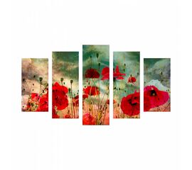 ΠΙΝΑΚΑΣ ΠΕΝΤΑΠΤΥΧΟ MDF POPPY FIELD HM7206.03 100X0,3X60 εκ. - ΠΙΝΑΚΕΣ στο Milonadakis.gr