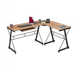 ΓΩΝΙΑΚΟ ΓΡΑΦΕΙΟ WALNUT ΕΠΙΦΑΝΕΙΑ ΜΕ ΜΕΤΑΛΛΙΚΟ ΣΚΕΛΕΤΟ HM2127.02 158Χ120Χ74εκ. - ΓΡΑΦΕΙΑ στο Milonadakis.gr
