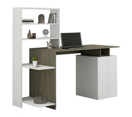 ΓΡΑΦΕΙΟ ΜΕ ΒΙΒΛΙΟΘΗΚΗ ROCHELL ΜΕΛΑΜΙΝΗ OLIVE GREY ΛΕΥΚΟ 146,3x55x128,8Υεκ.HM8886.11 - ΓΡΑΦΕΙΑ στο Milonadakis.gr