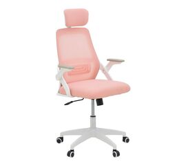 Καρέκλα γραφείου Peja pakoworld mesh ύφασμα ροζ-σκελετός λευκό 58x60x107-117εκ - ΚΑΡΕΚΛΕΣ ΓΡΑΦΕΙΟΥ στο Milonadakis.gr