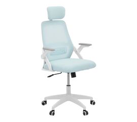 Καρέκλα γραφείου Peja pakoworld mesh ύφασμα σιελ-σκελετός λευκό 58x60x107-117εκ - ΚΑΡΕΚΛΕΣ ΓΡΑΦΕΙΟΥ στο Milonadakis.gr