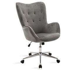 Καρέκλα γραφείου διευθυντή Kido pakoworld με βελούδο γκρι - ΚΑΡΕΚΛΕΣ ΓΡΑΦΕΙΟΥ στο Milonadakis.gr