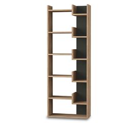 Βιβλιοθήκη Oppa pakoworld χρώμα σκούρο φυσικό - ανθρακί 61x22x162εκ - ΒΙΒΛΙΟΘΗΚΕΣ στο Milonadakis.gr