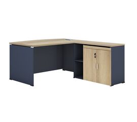 Γραφείο εργασίας επαγγελματικό Lotus pakoworld αναστρέψιμο φυσικό-ανθρακί 180x160x75εκ - ΓΡΑΦΕΙΑ στο Milonadakis.gr