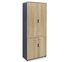 Ντουλάπα γραφείου επαγγελματική Lotus pakoworld χρώμα φυσικό - ανθρακί 80x40,5x200εκ - ΒΙΒΛΙΟΘΗΚΕΣ στο Milonadakis.gr