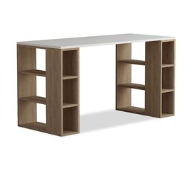 Γραφείο Colmar pakoworld χρώμα λευκό -σκούρο φυσικό 140x60x75εκ - ΓΡΑΦΕΙΑ στο Milonadakis.gr