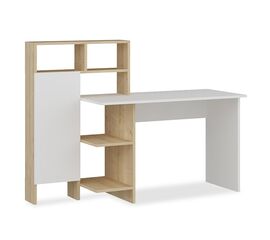 Γραφείο με βιβλιοθήκη Slate pakoworld χρώμα λευκό-φυσικό 120x60x112εκ - ΓΡΑΦΕΙΑ στο Milonadakis.gr