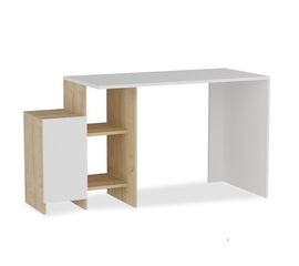 Γραφείο με ραφιέρα Kely pakoworld χρώμα λευκό-φυσικό 113x55x74εκ - ΓΡΑΦΕΙΑ στο Milonadakis.gr