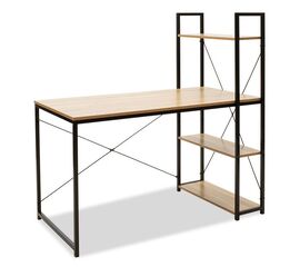 Γραφείο-ραφιέρα Ramon pakoworld φυσικό-μαύρο 122x64x120εκ - ΓΡΑΦΕΙΑ στο Milonadakis.gr