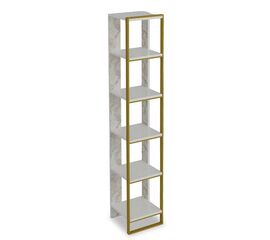 Βιβλιοθήκη Marble pakoworld χρώμα λευκό μαρμάρου-χρυσό 32x31,5x178,5εκ - ΒΙΒΛΙΟΘΗΚΕΣ στο Milonadakis.gr