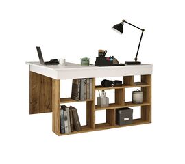 Γραφείο γωνιακό Rosaline pakoworld λευκό-oak 120x129x72εκ - ΓΡΑΦΕΙΑ στο Milonadakis.gr