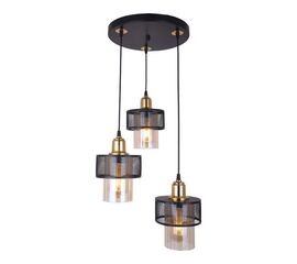 Φωτιστικό οροφής τρίφωτο PWL-1045 pakoworld Ε27 μαύρο-χρυσό Φ30x85εκ - ΦΩΤΙΣΤΙΚΑ ΟΡΟΦΗΣ στο Milonadakis.gr