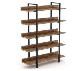 Βιβλιοθήκη Almond pakoworld καρυδί-μαύρο 119x27x185εκ - ΒΙΒΛΙΟΘΗΚΕΣ στο Milonadakis.gr