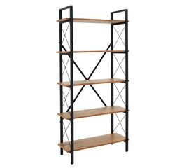 Βιβλιοθήκη Wook pakoworld καρυδί-μαύρο 90x34x180εκ - ΒΙΒΛΙΟΘΗΚΕΣ στο Milonadakis.gr