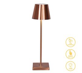 Επιτραπέζιο φωτιστικό αφής LED  Brave pakoworld επαναφορτιζόμενο ροζ χρυσό Φ10x35εκ - ΕΠΙΤΡΑΠΕΖΙΑ ΦΩΤΙΣΤΙΚΑ στο Milonadakis.gr