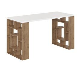 Γραφείο Labirent pakoworld χρώμα λευκό-καρυδί 140x60x75εκ - ΓΡΑΦΕΙΑ στο Milonadakis.gr